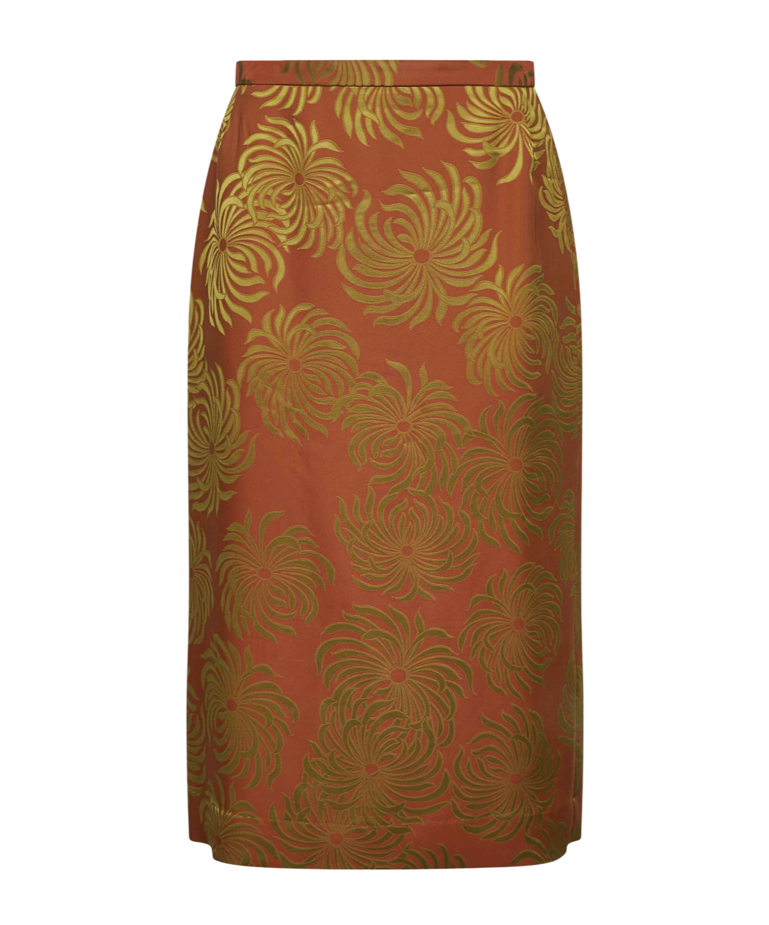 Dries Van Noten Women Orange Jacquard Viscose Blend Midi Skirt In Multi