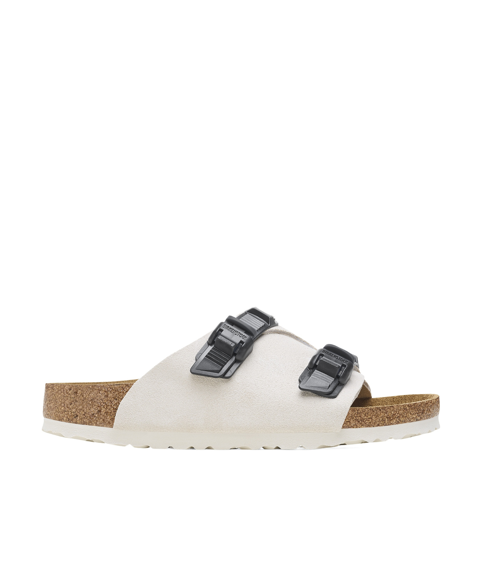 Birkenstock Zurich Tech Double-strap Suede Slides In White