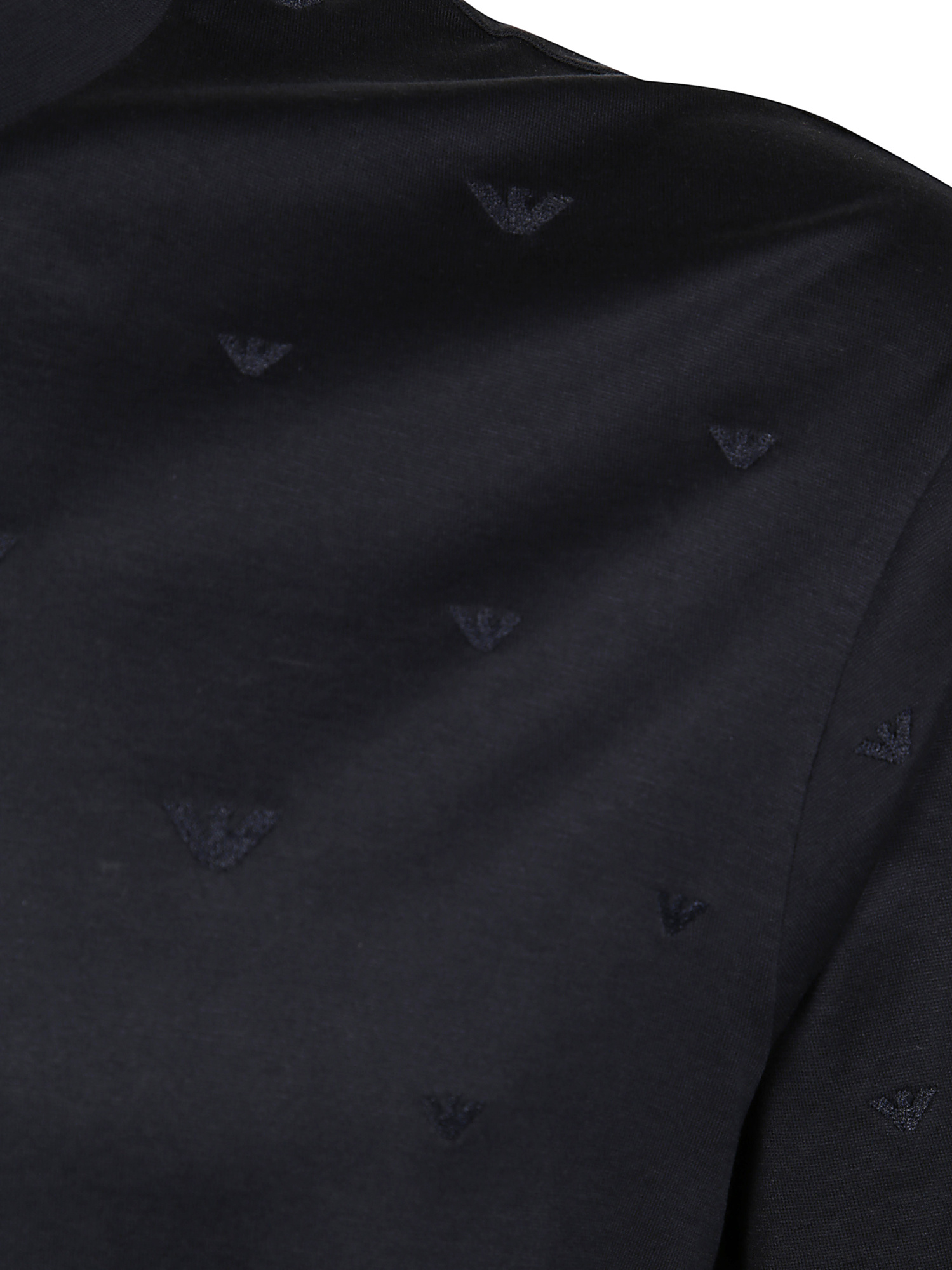 Emporio Armani Logo-embroidered Crewneck T-shirt In Black