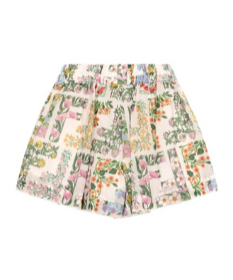 Fendi Multicolour Muslin Junior Shorts In Green