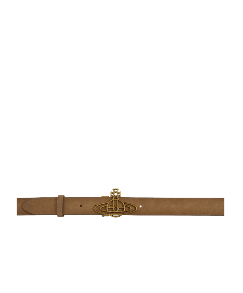 Vivienne Westwood Thin Line Orb Belt In Brown