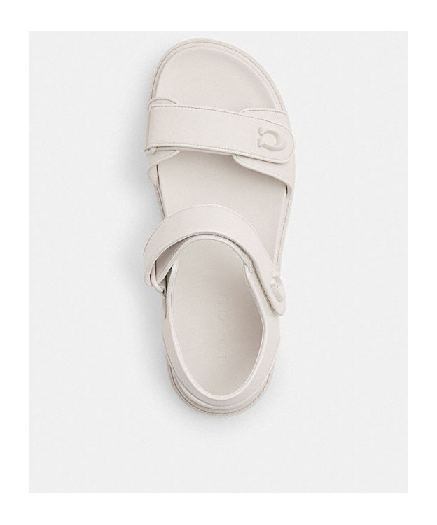 Shop Coach Brynn Leather Sandals In White