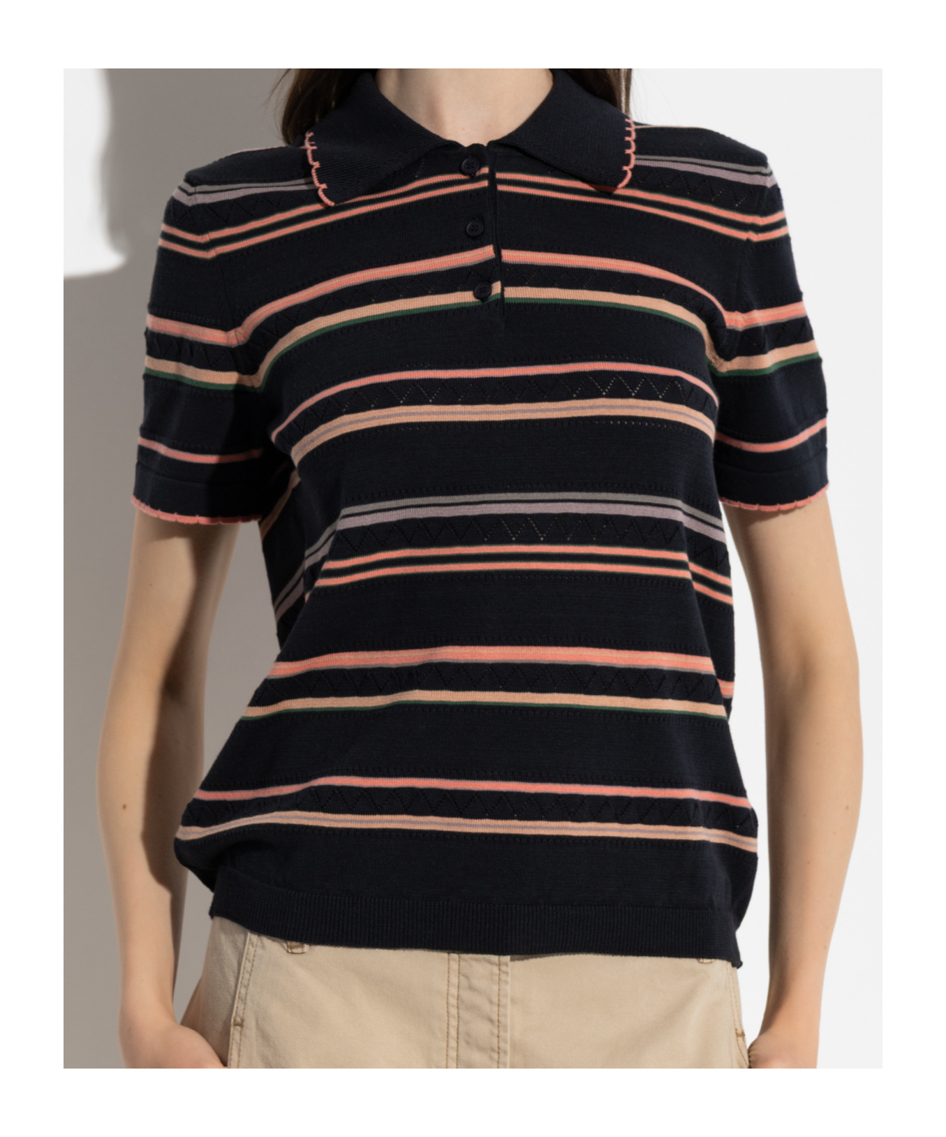 Ps By Paul Smith Ps Paul Smith Striped Knitted Polo Shirt