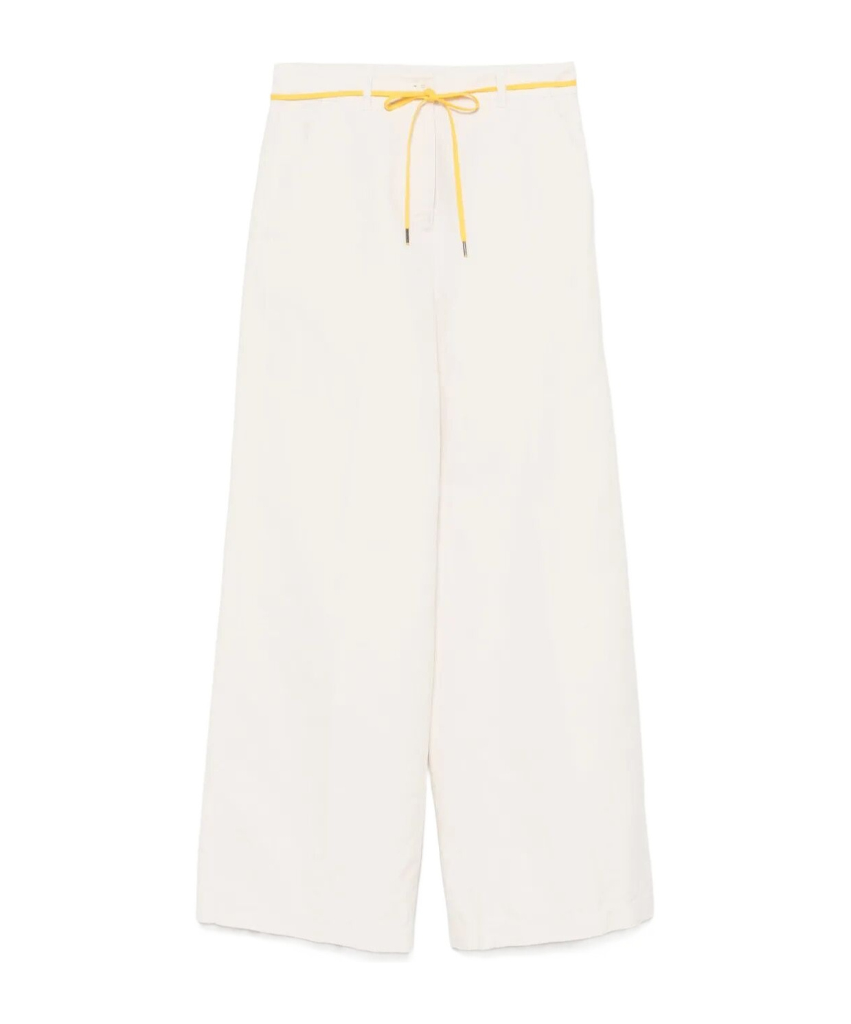 Aspesi Cotton And Linen High-waisted Trousers