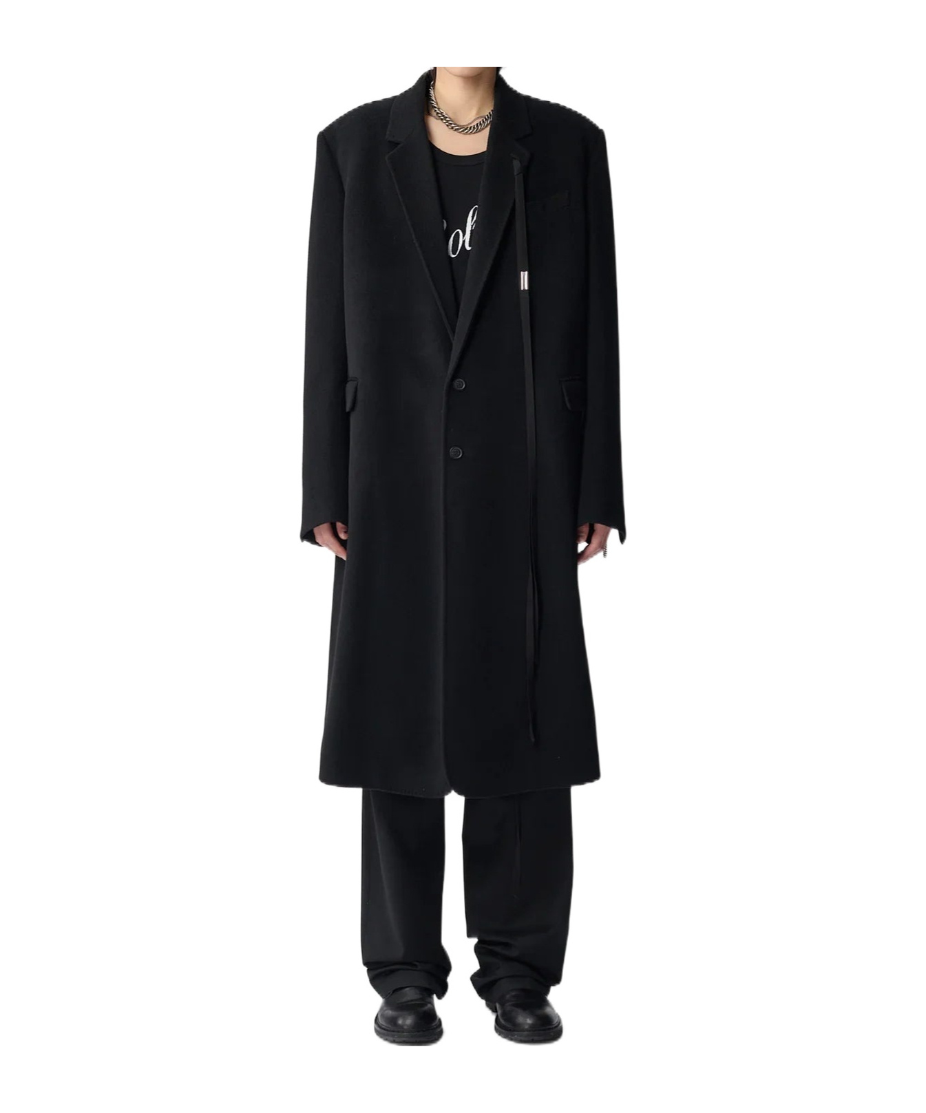 Ann Demeulemeester High-comfort Tailored Coat In Black