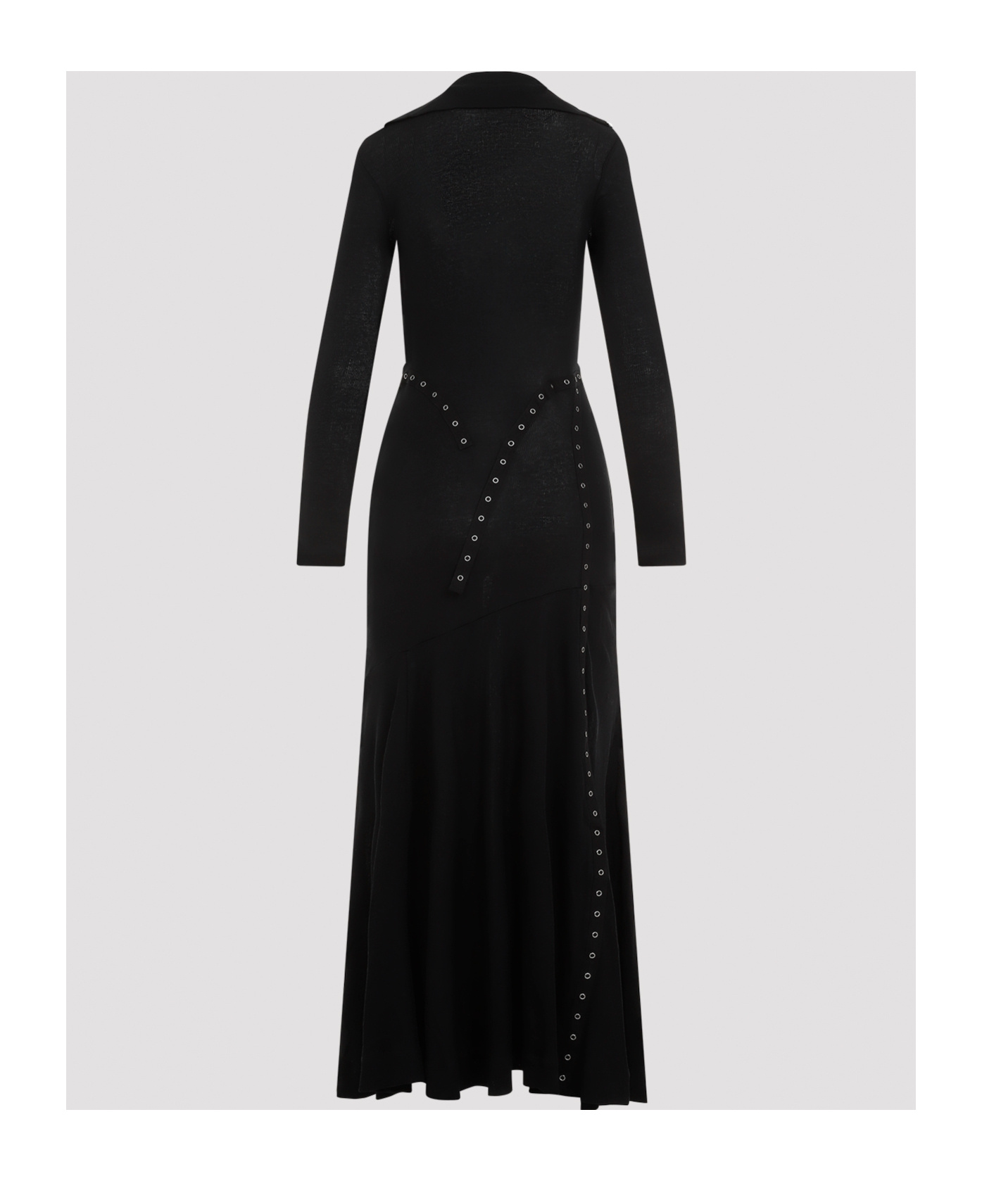 Simone Rocha Eyelets Long-sleeved Maxi Dress In Black