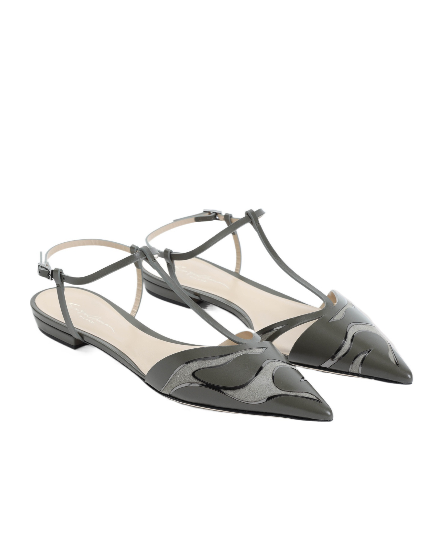 GIORGIO ARMANI LEATHER BALLERINA SHOES
