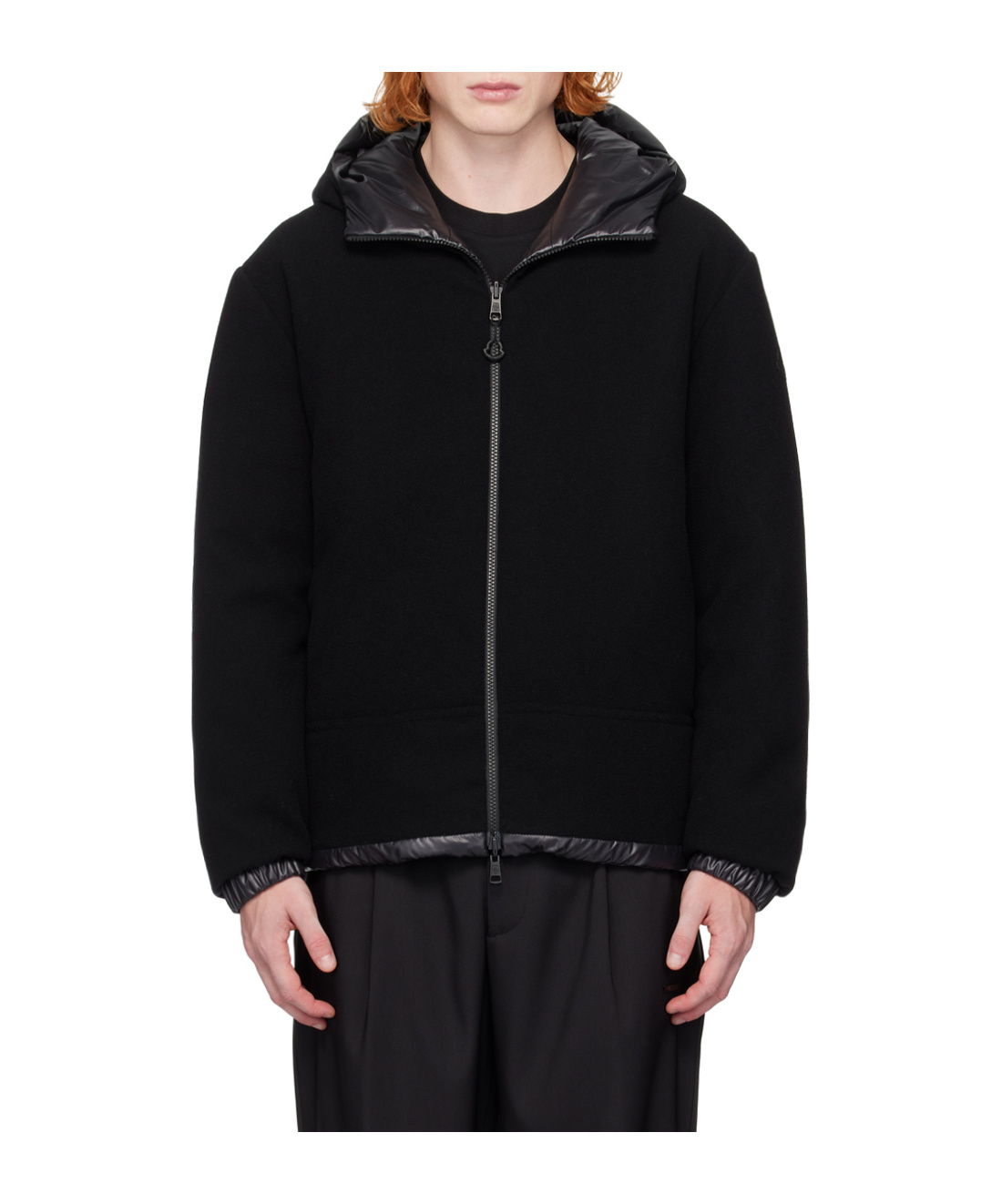 Moncler Double-sided Hooded Down Jacket In Black