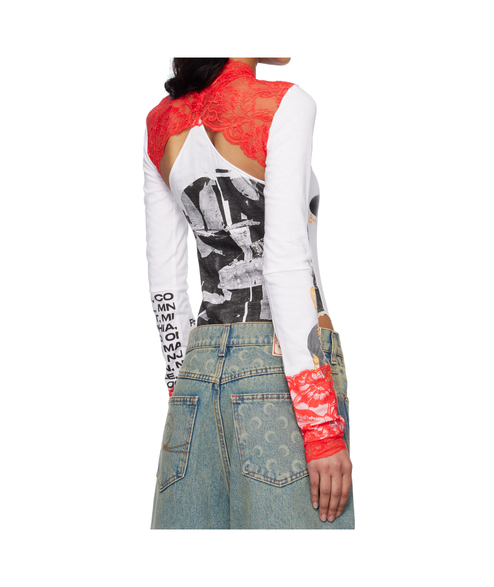 Marine Serre Long Sleeve Jumpsuit In White
