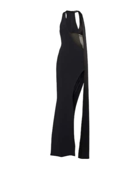 David Koma Cutout Satin Gown In Black