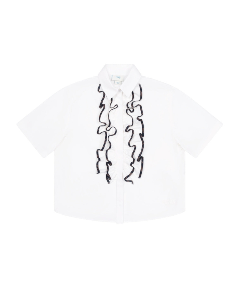 Fendi Boxy-fit Shirt Blouse With Ruffles In White