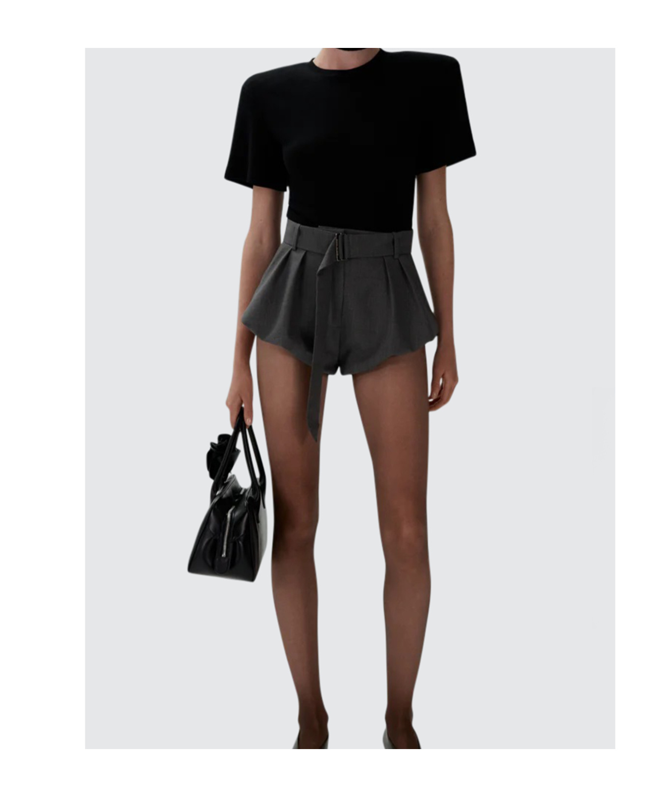Magda Butrym Ribbed Short-sleeve Bodysuit In Black