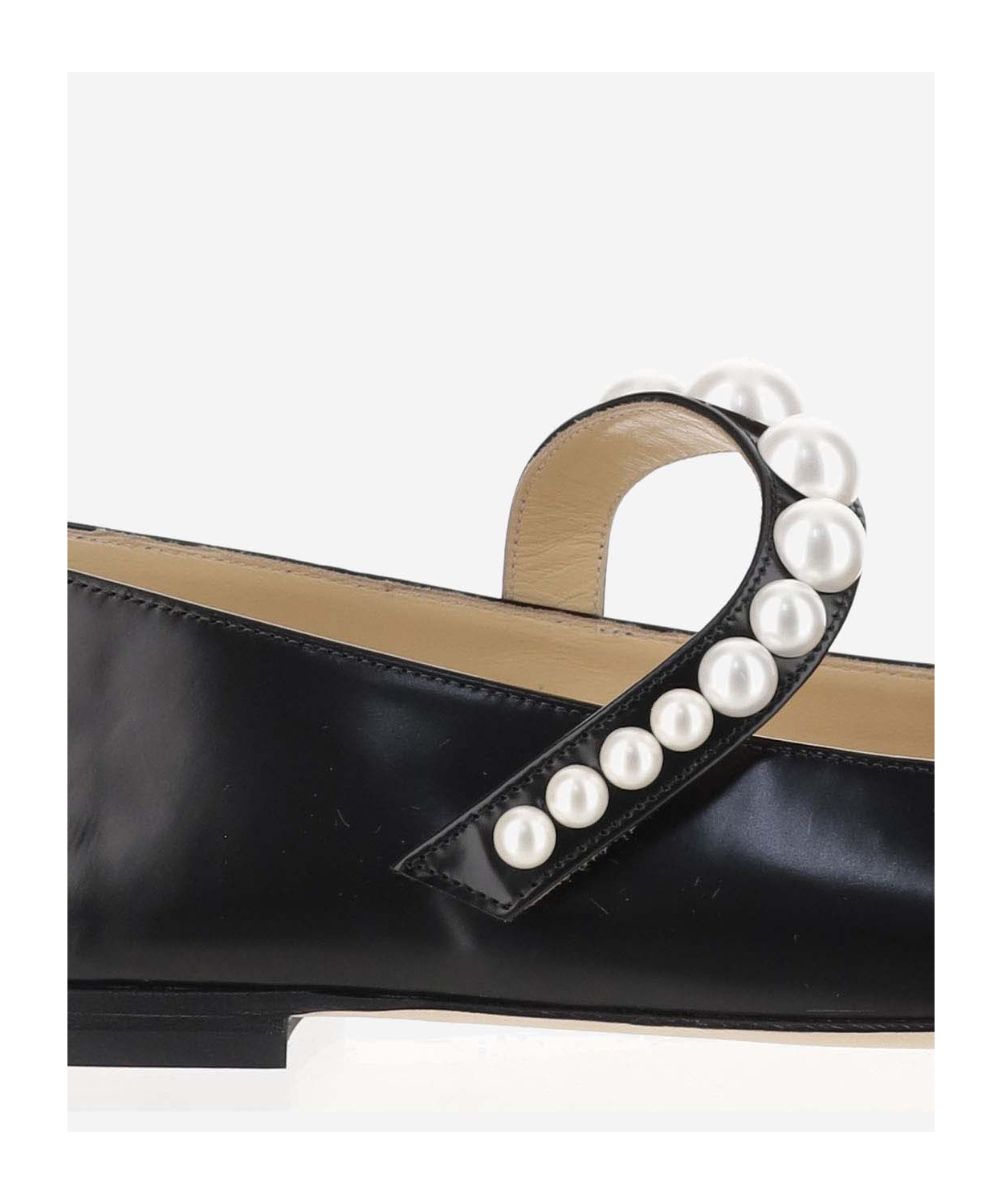 Mach&mach Round Head Ballet Shoes In Black
