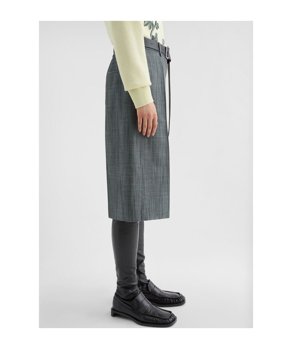 Jil Sander Flame Wool-blend Shorts In Gray