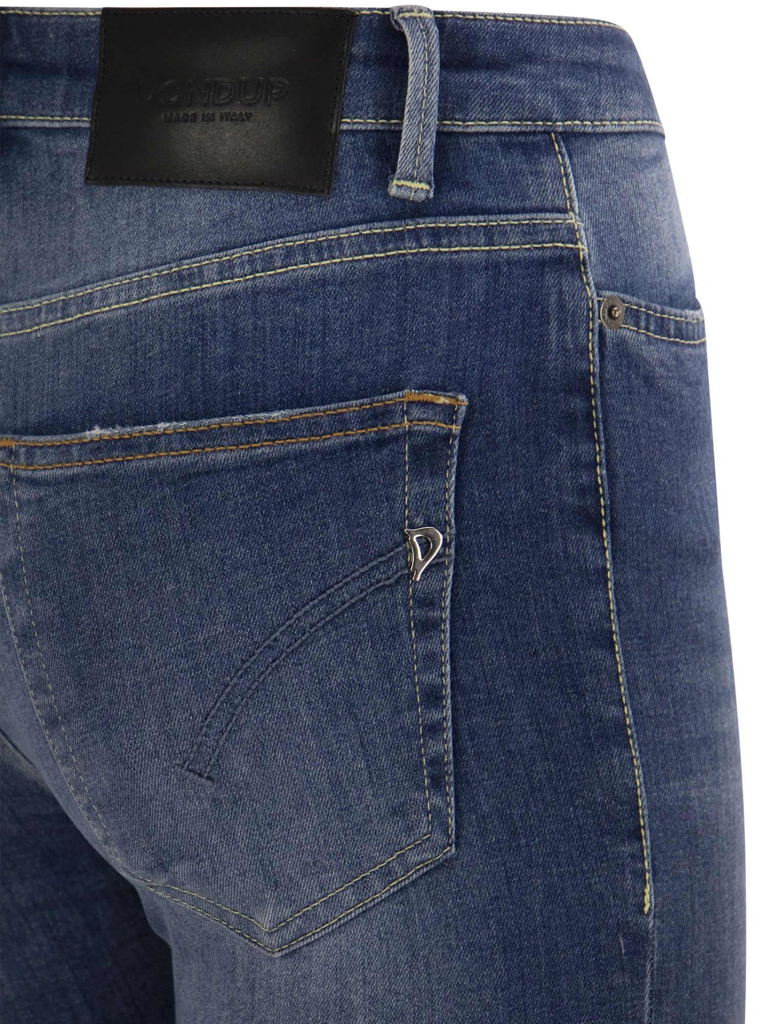Dondup Mandy High-waisted Flared Jeans With Ankle Length In Blue