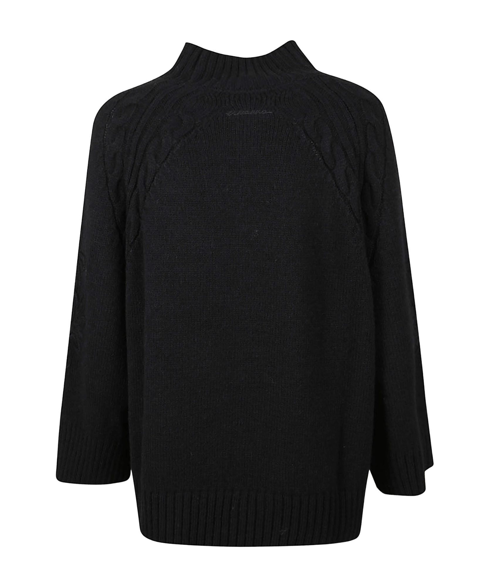 Ermanno Firenze Wide-sleeved Ribbed Sweater In Black