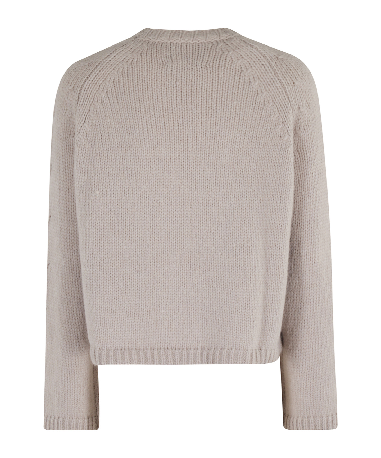Roberto Collina Braided Long-sleeve Sweater With Classic Crew Neckline In Neutral