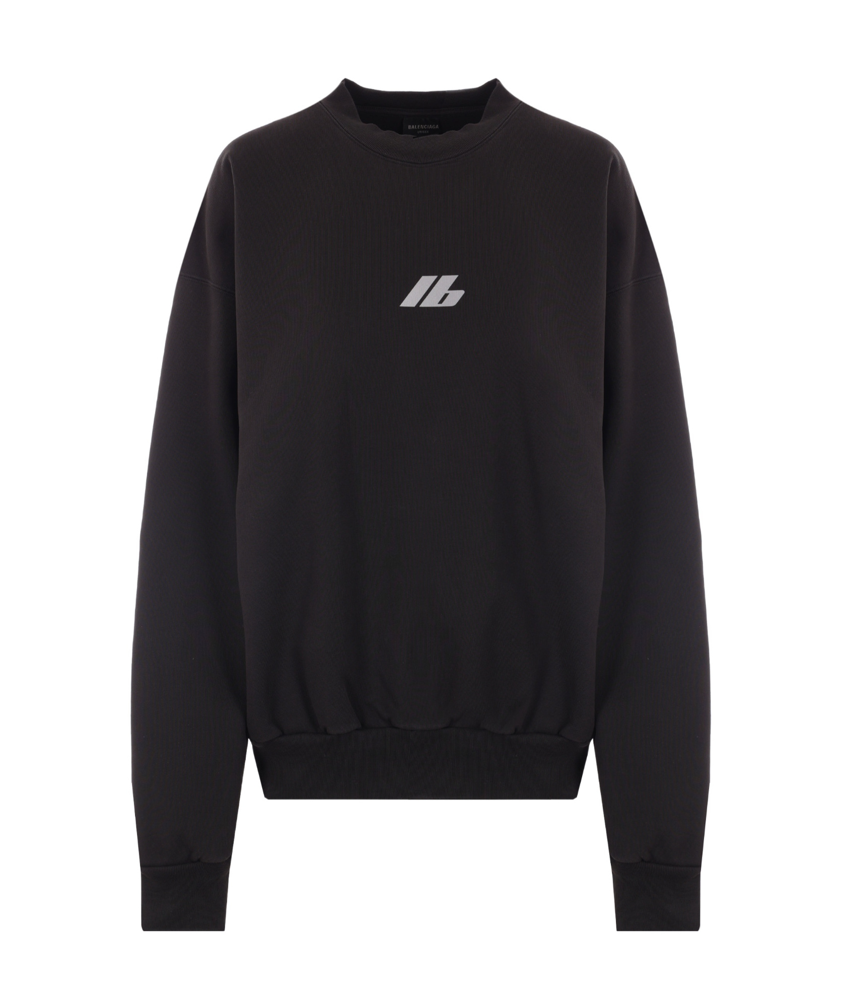 Balenciaga Crewneck Cotton Jersey Sweatshirt In Black