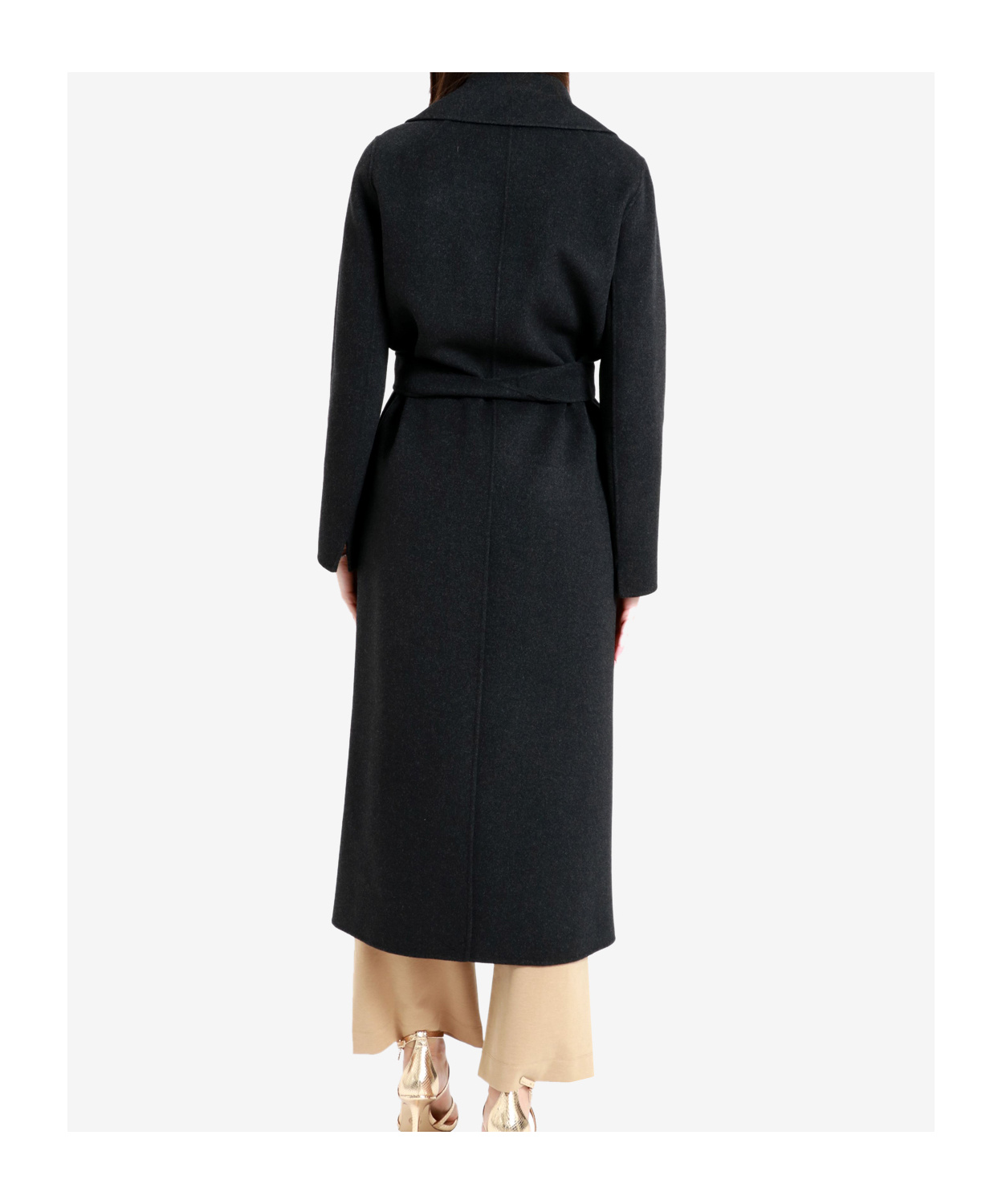 Max Mara Long-sleeved Coat In Black