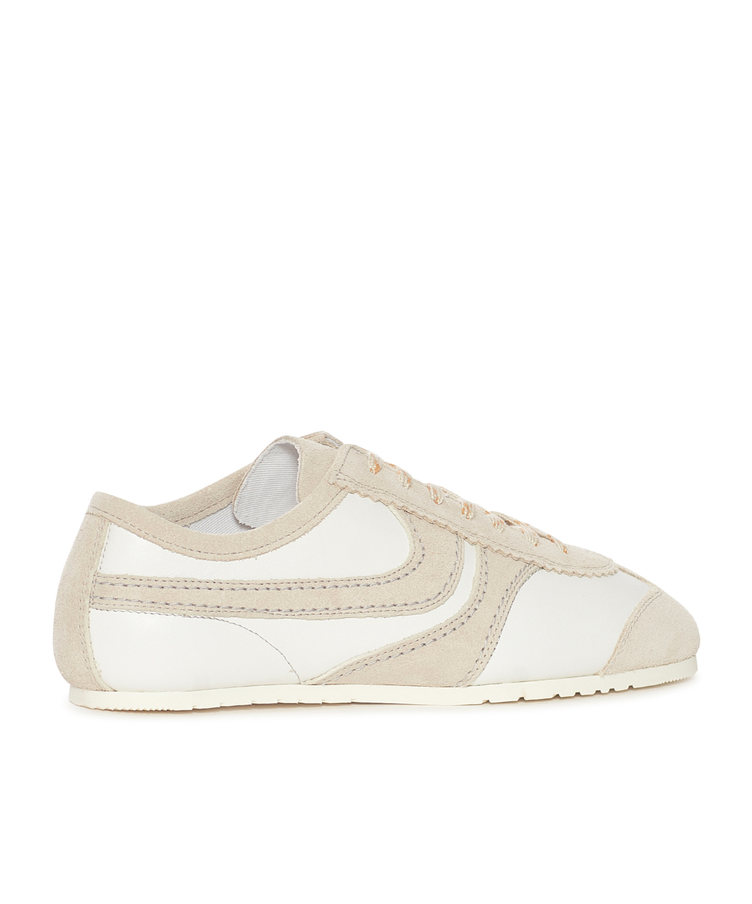 Dries Van Noten Suede-trimmed Leather Sneakers Shoes In White