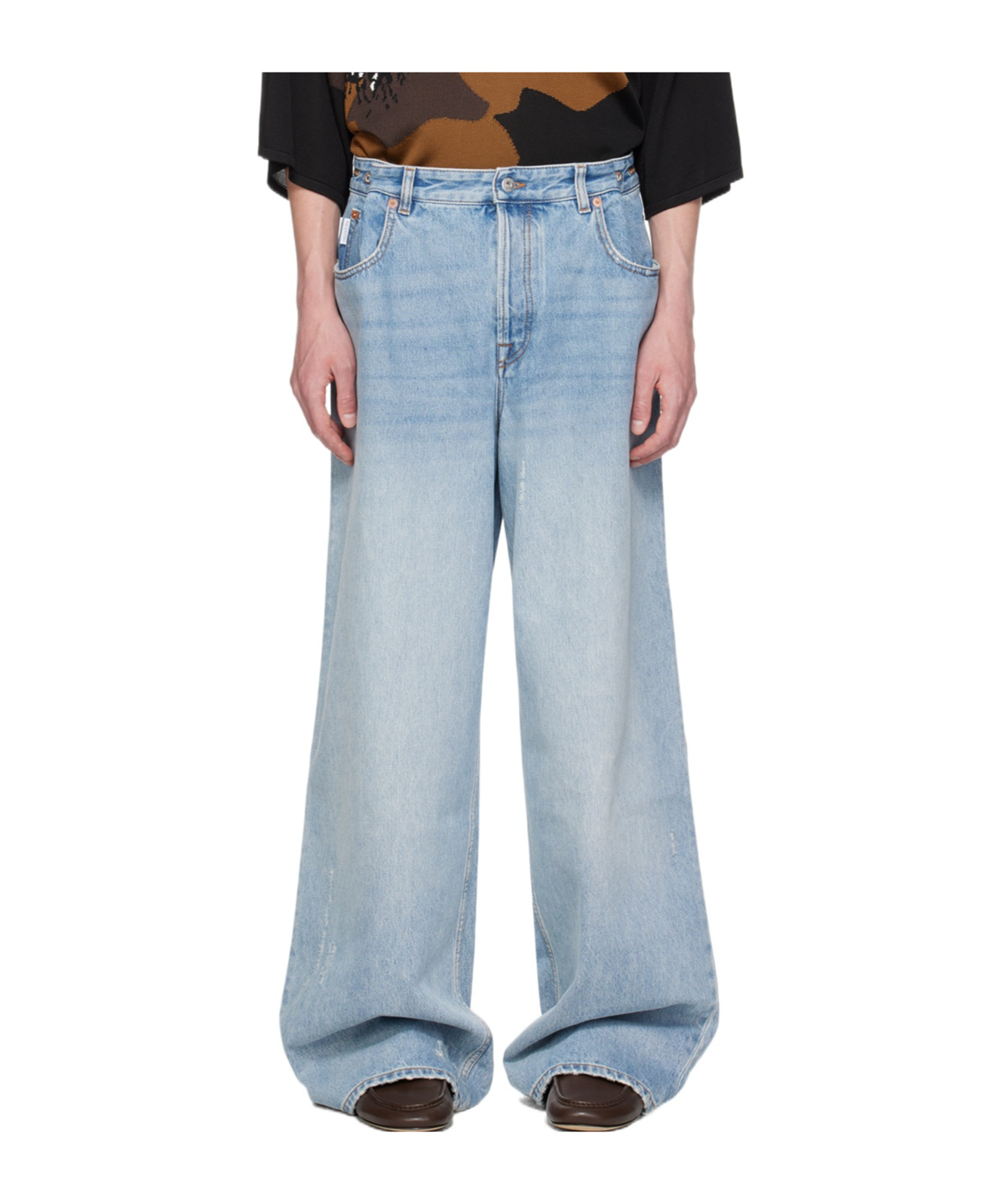 Valentino Belt-loop Jeans In Blue