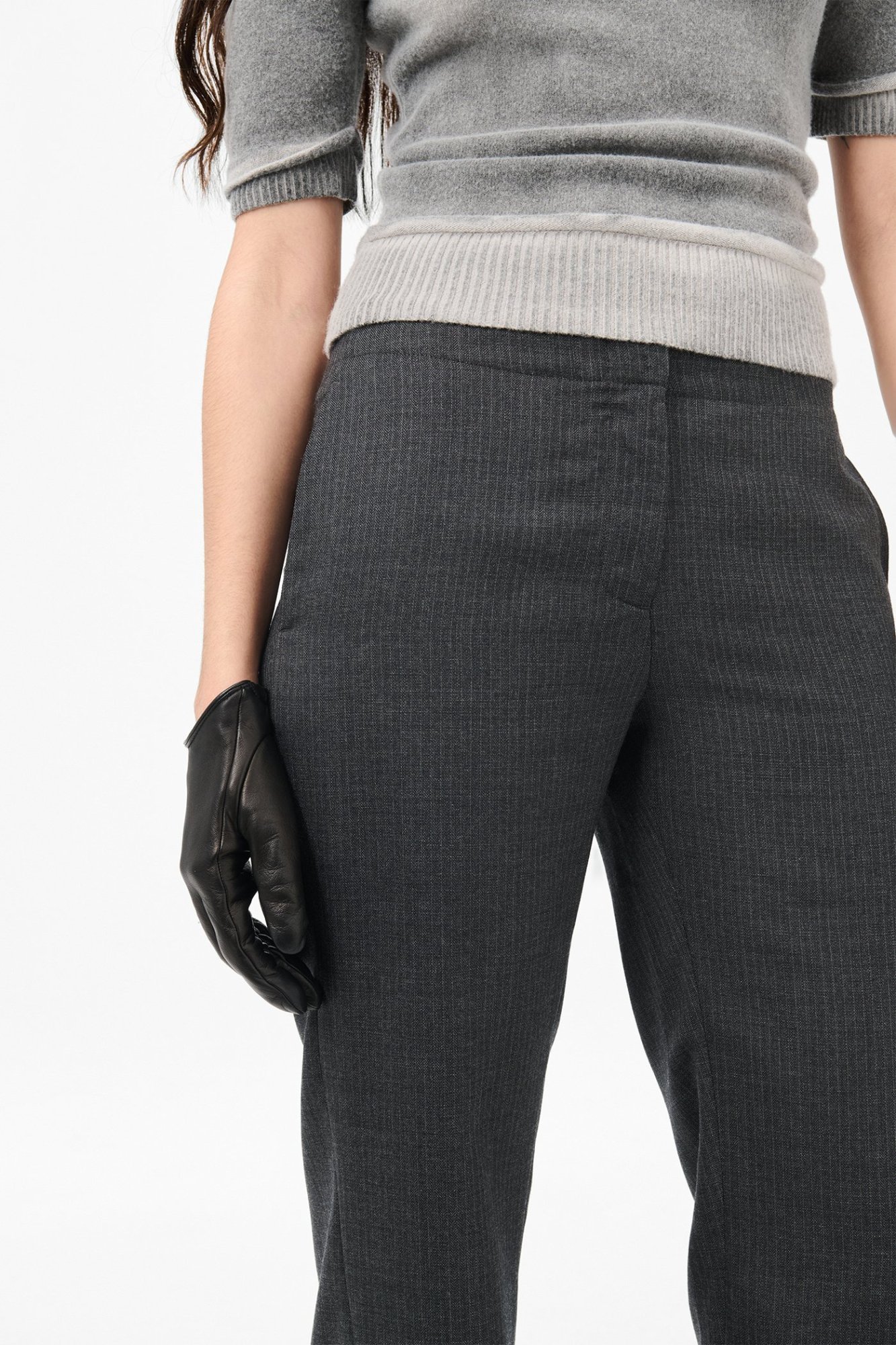 Our Legacy Smoke Grey Micro Herringbone In Black