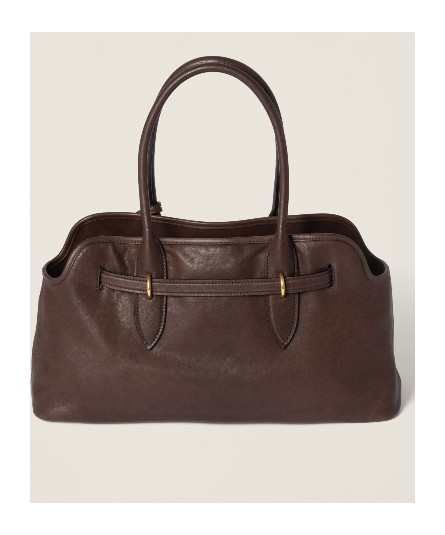 Miu Miu Lamb Leather Shoulder Bag In Brown