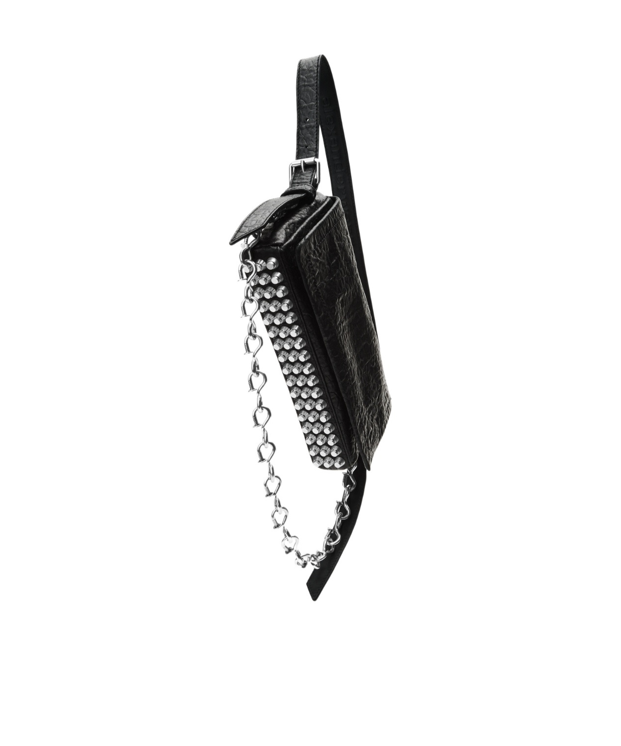 Alexander Wang Black Memory Leather Ricco Slim Flap Bag In Black