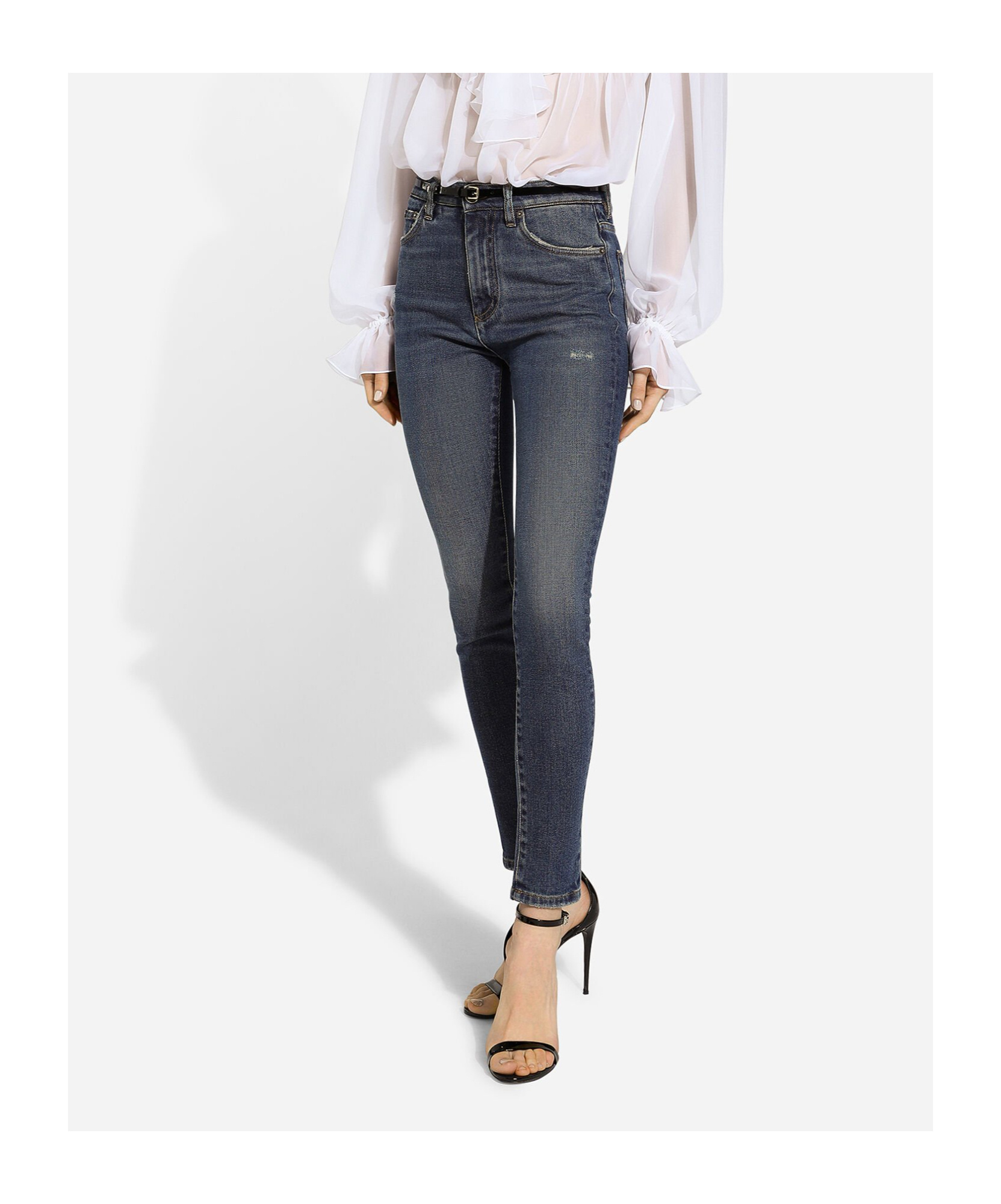 Dolce & Gabbana Skinny Cotton Denim Audrey Jeans In Black