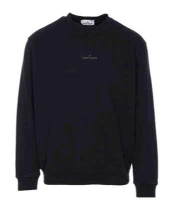 Stone Island Sweatshirt With Industrial Flow Print In Black