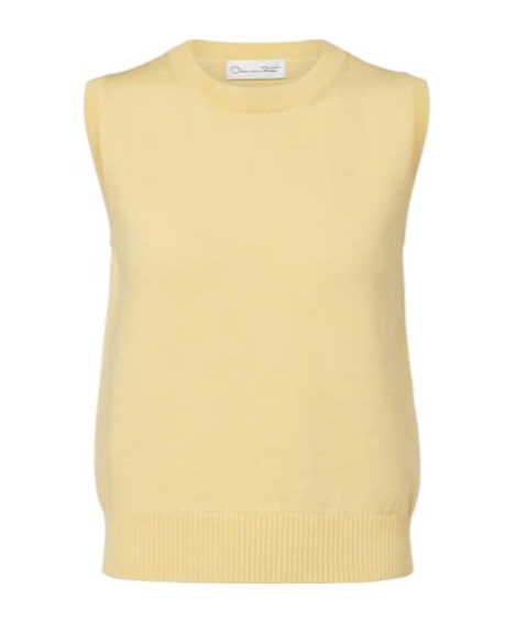 Oscar De La Renta Virgin Wool Sweater Vest In Neutral