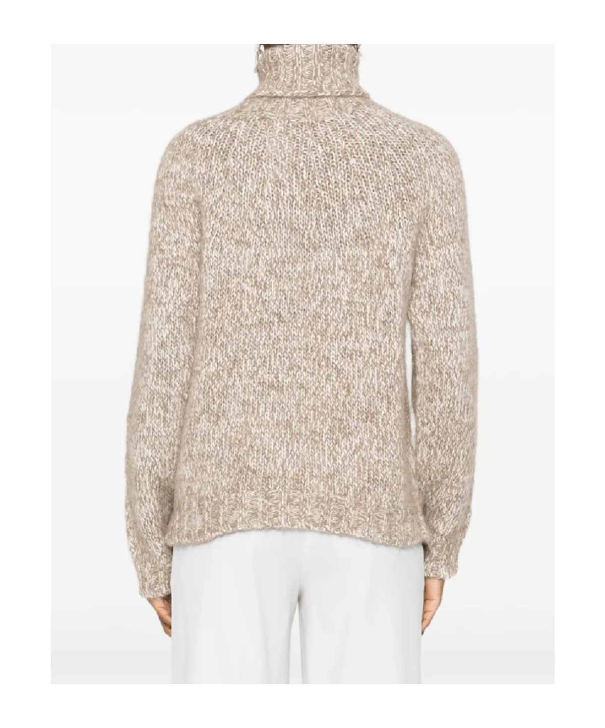P.a.r.o.s.h High-neck Wool-blend Sweater In Neutral
