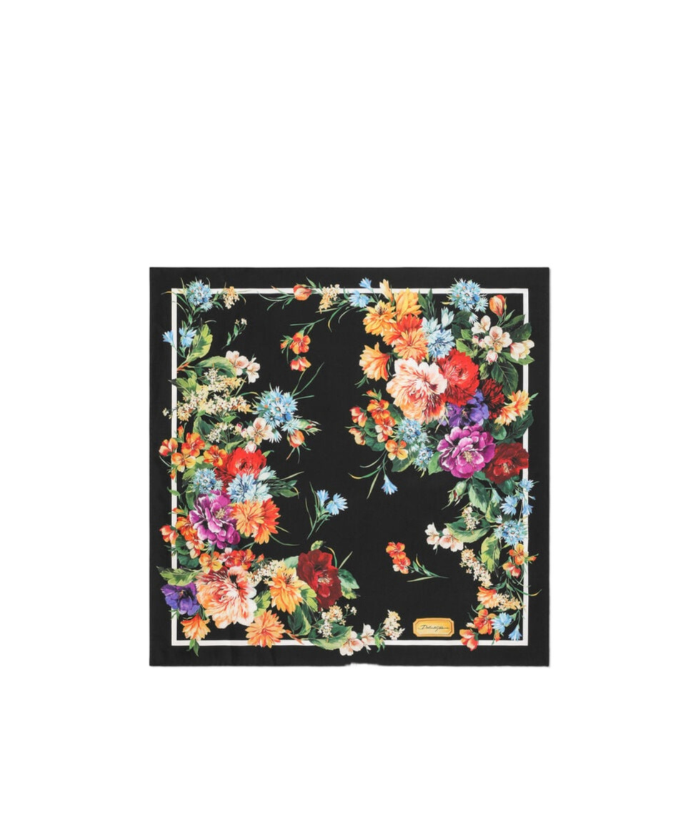 Dolce & Gabbana 50x50 Silk Twill Foulard In Black