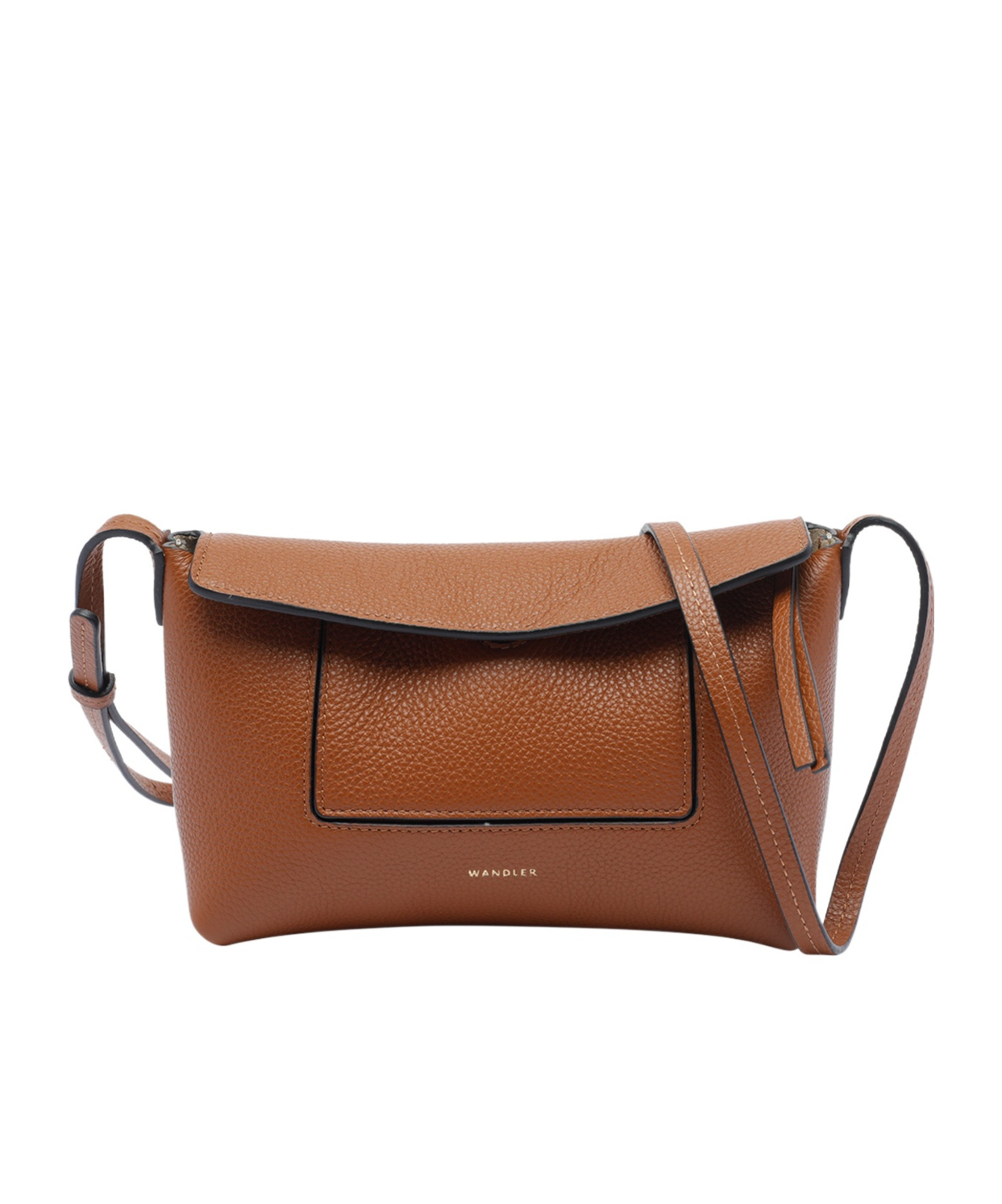 Wandler Slouch Mini Shoulder Bag In Grainy Leather In Brown