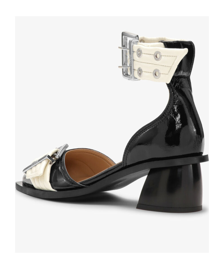 Ganni Pointed High-heeled Sandals In Black