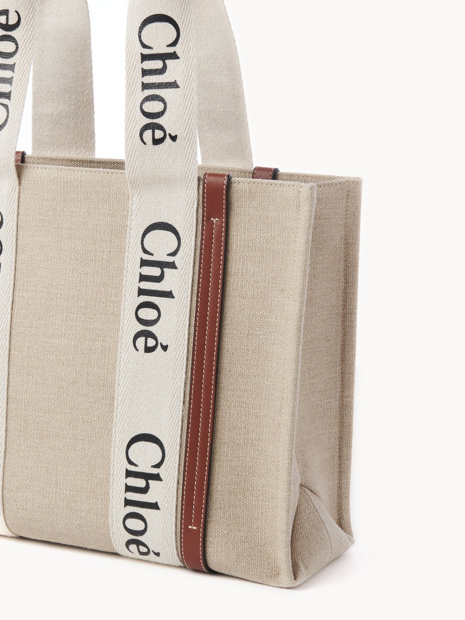 Chloé Logo-strap Tote Bag In Nude