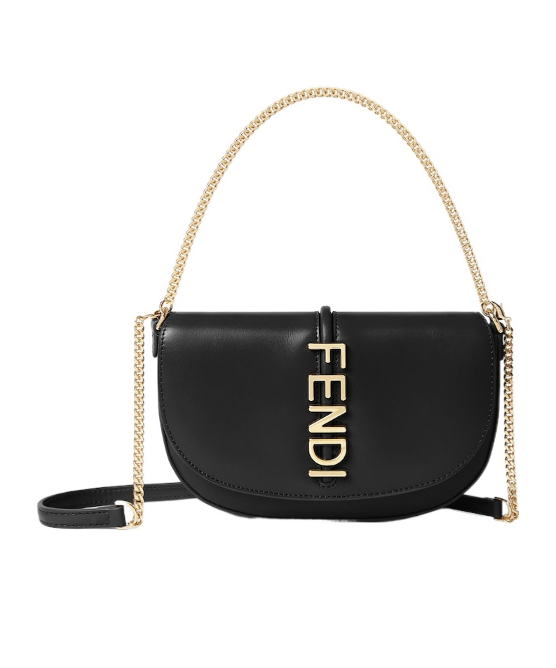 Fendi Graphy Wallet On Chain In Black
