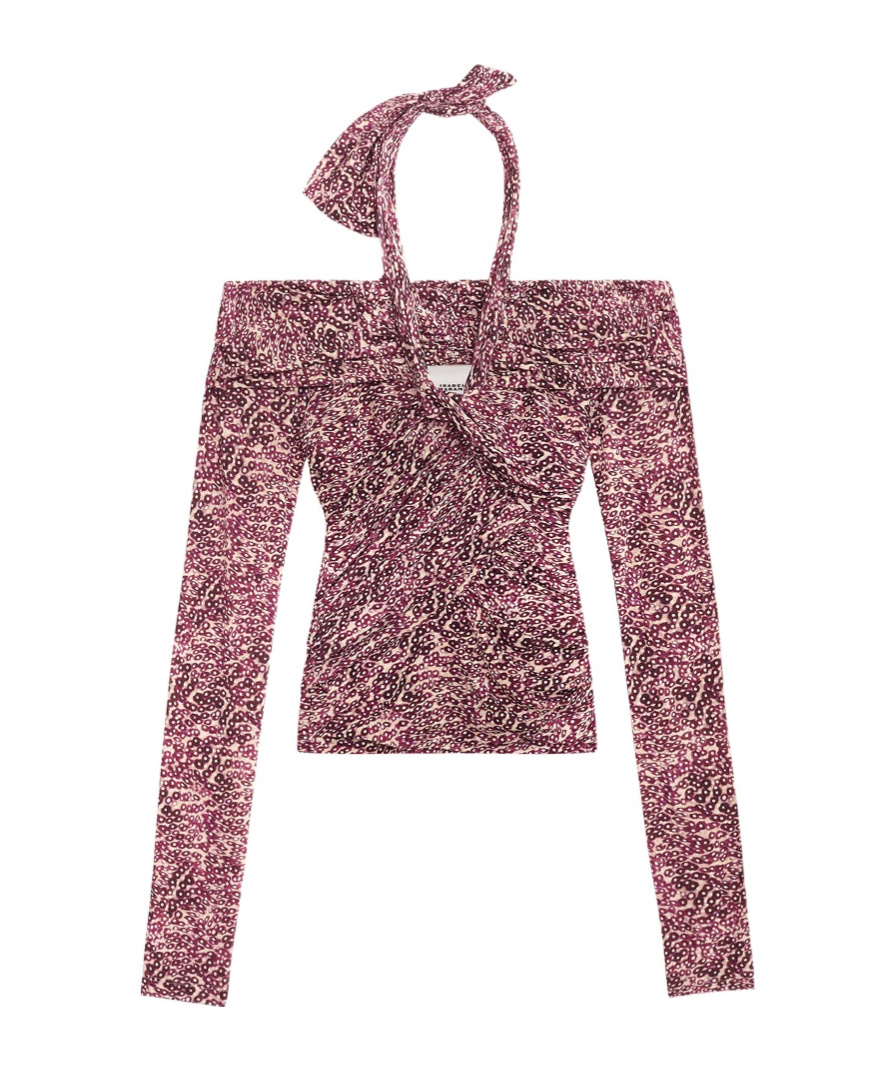 Isabel Marant Vonda Cold-shoulder Draped Top In Red