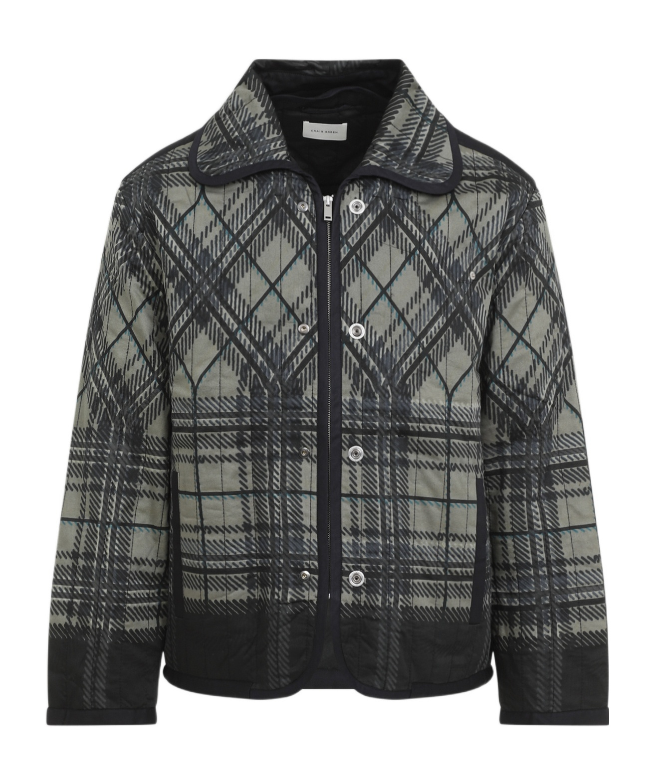 Craig Green Quilted Plaid Fade Jacket In Black