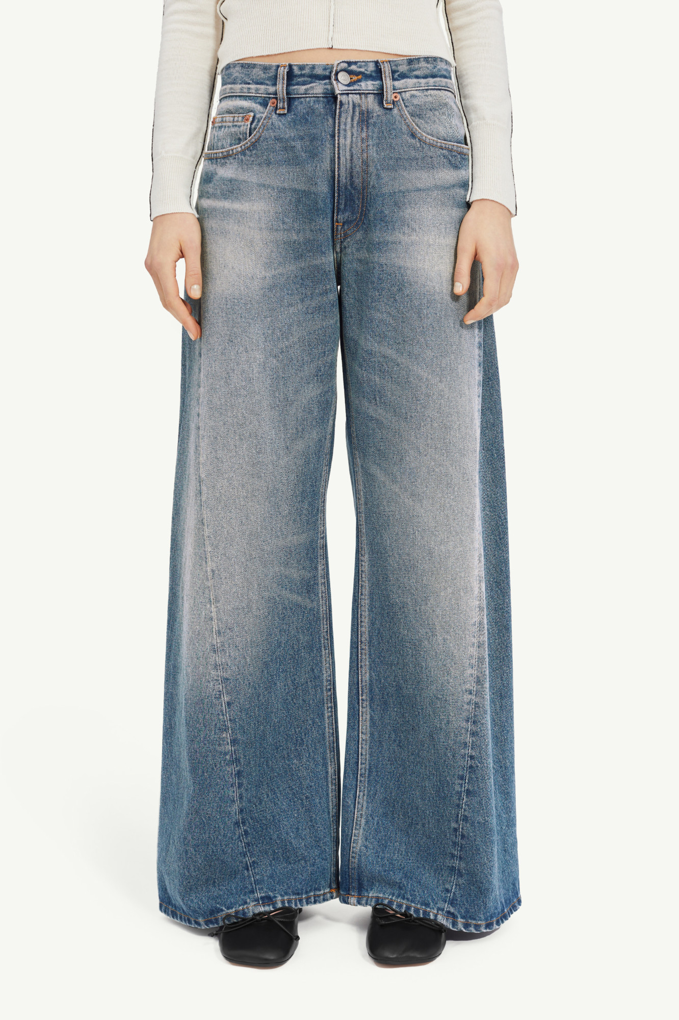 MM6 MAISON MARGIELA LOW-RISE WIDE-LEG JEANS