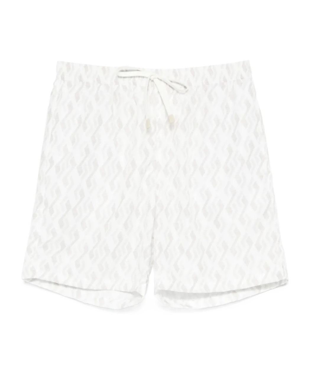 Eleventy Geometric-print Swim Shorts In Gray