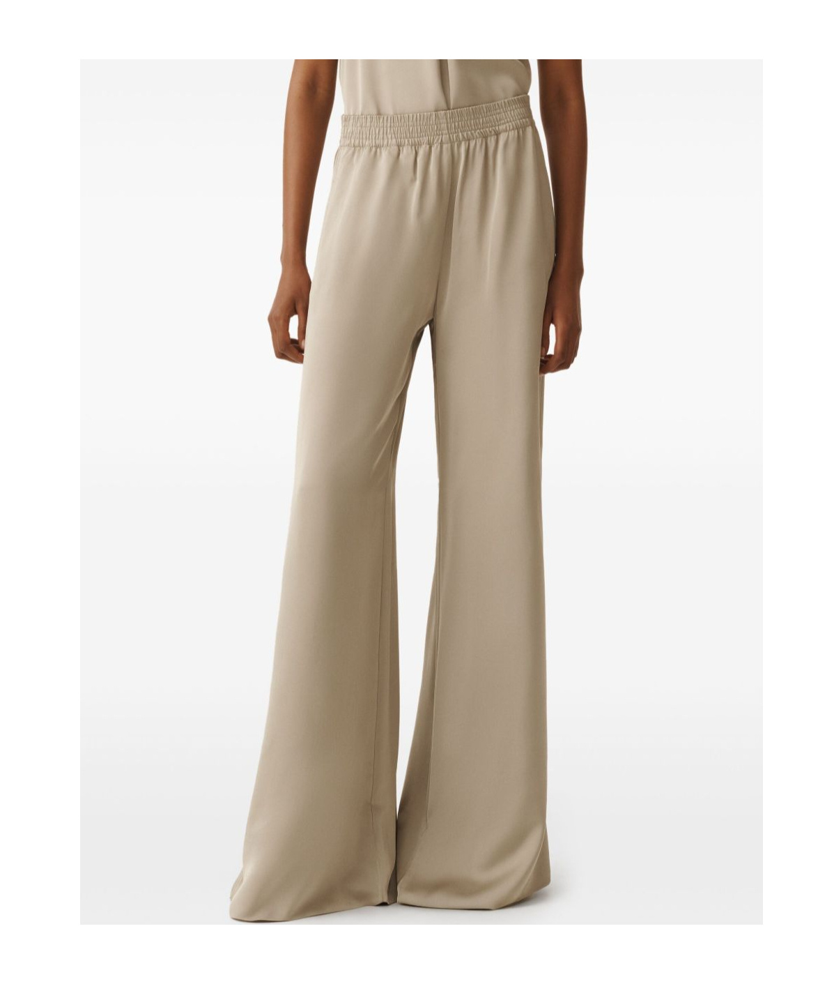 Fabiana Filippi Trousers Wide Leg Elastic Waistband In Nude