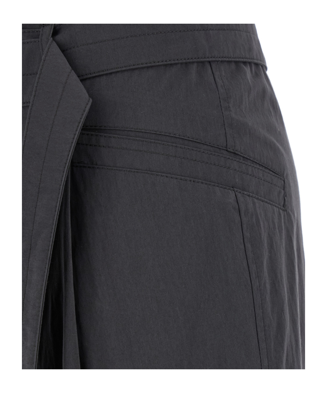 Low Classic Double Belt Pleated Trousers In Grey