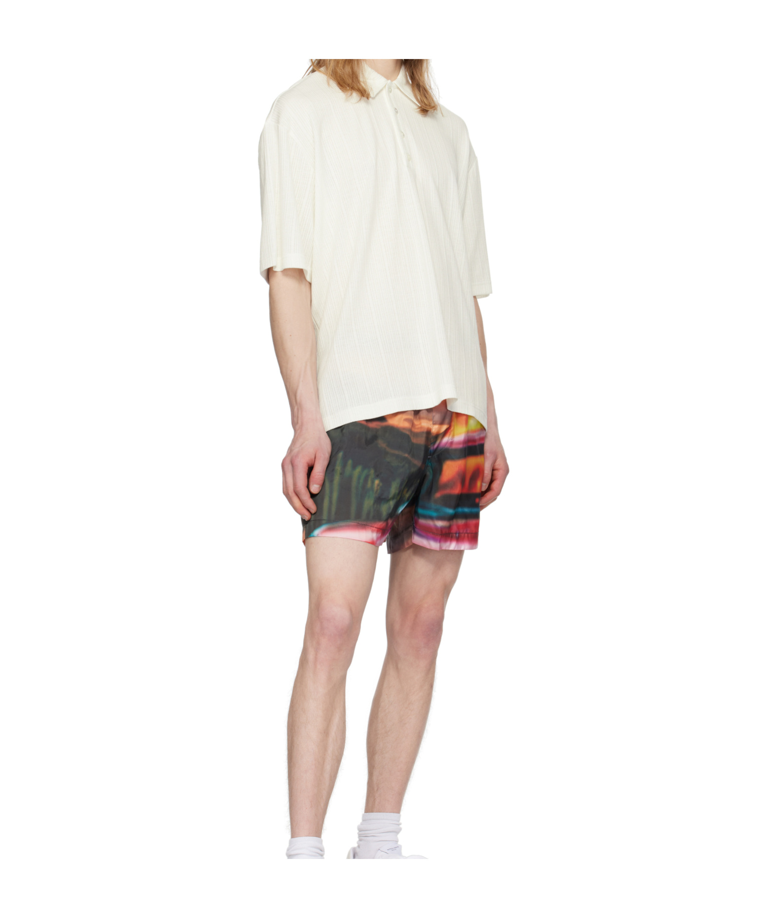 Sunnei Lapel Short-sleeved Polo Shirt In White