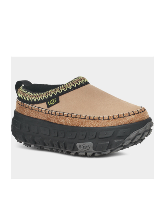 Ugg Venture Daze Flatform Suede Mules In Black