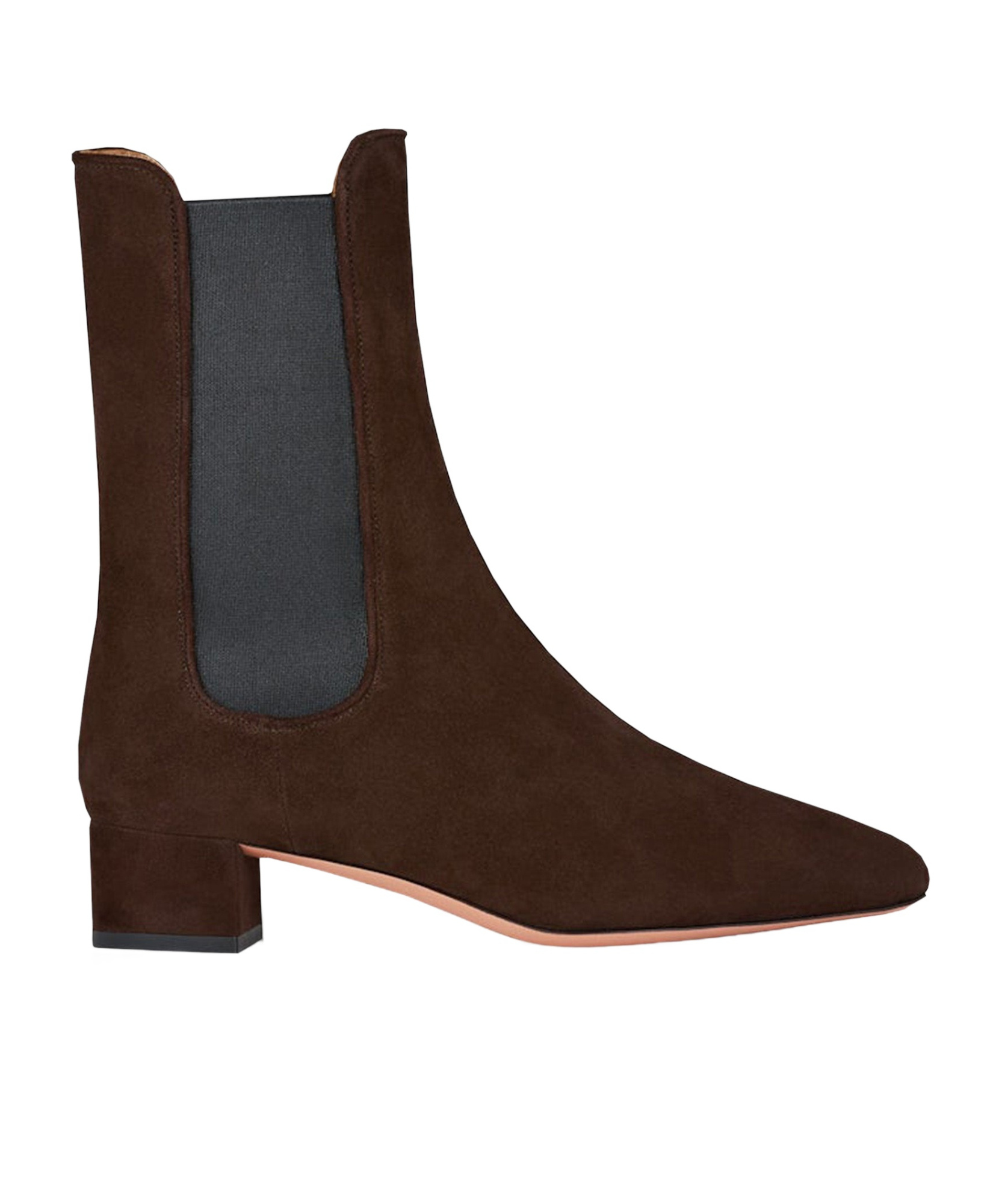 Aquazzura Lyon Suede Chelsea Ankle Booties In Black