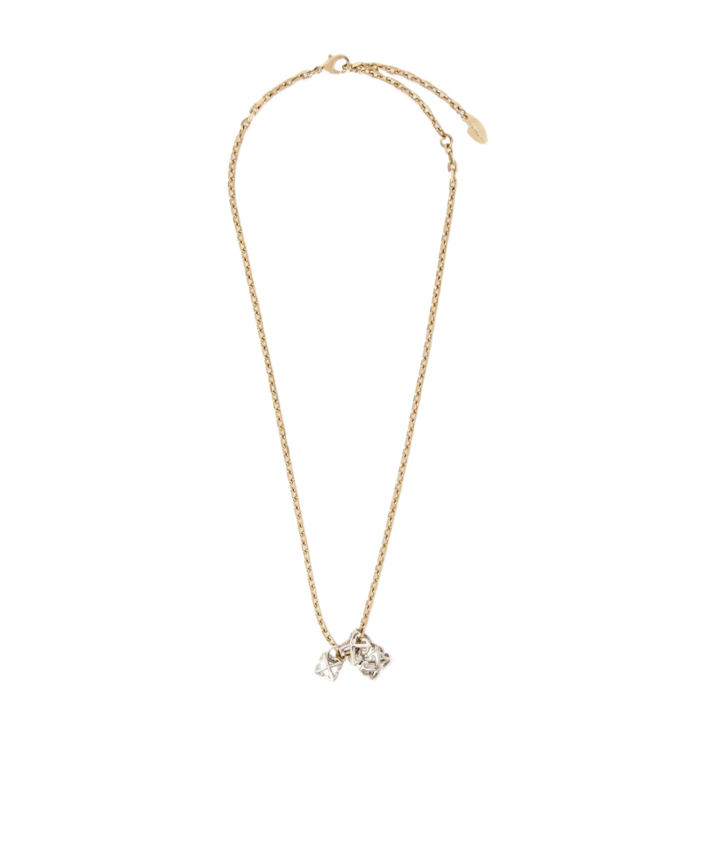 Off-white Bicolor Arrow + Ring Necklace In Yellow