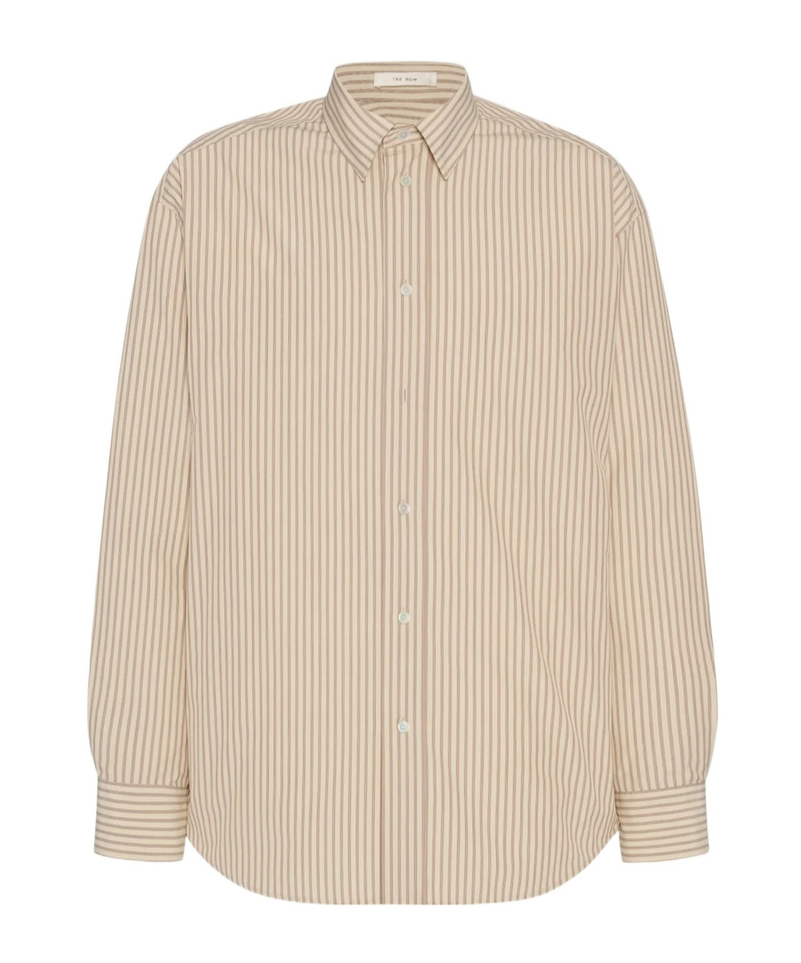 The Row Striped Long Sleeve Granada Poplin Shirt In Neutral