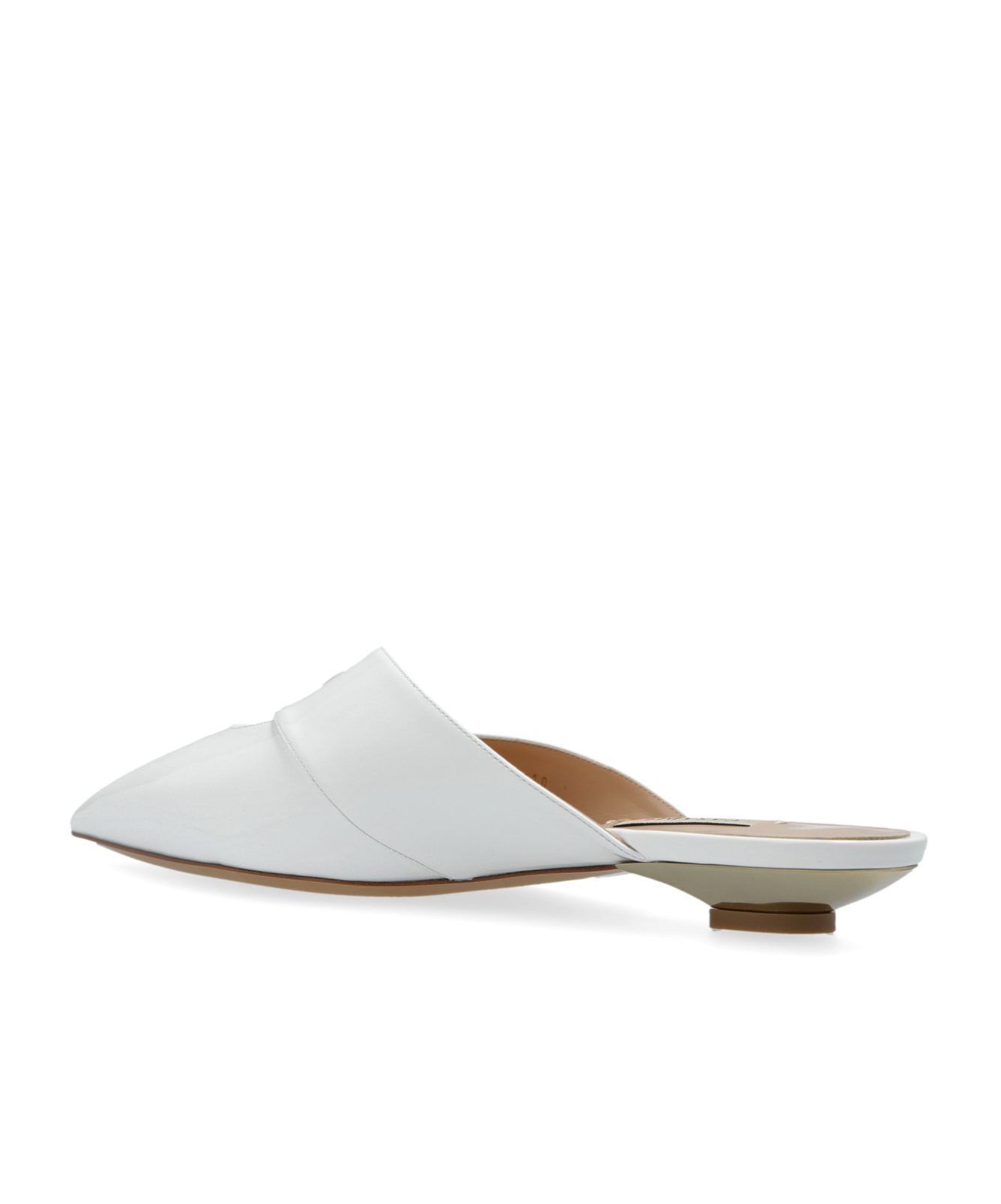 Casadei Blade Pointed Toe Mules In White