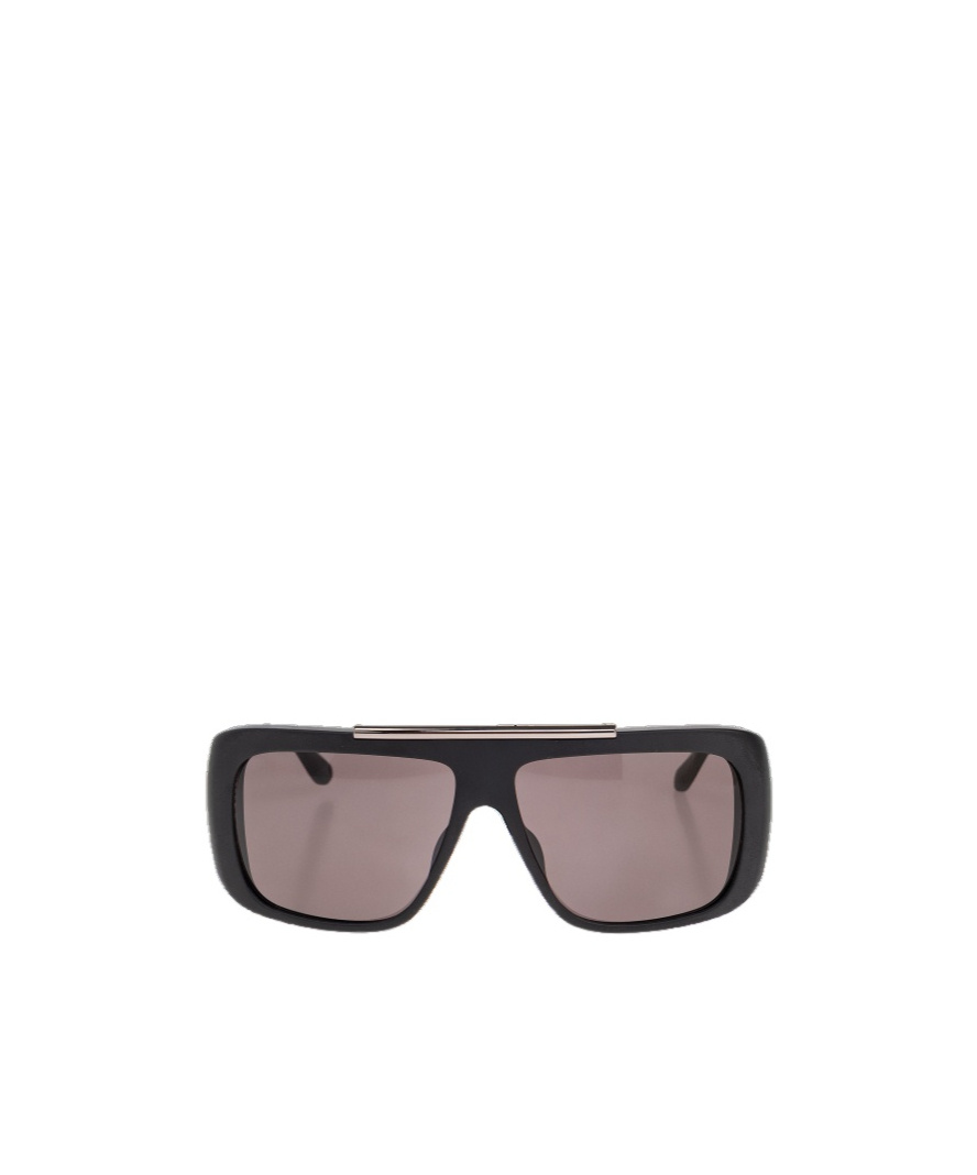 Alexander Mcqueen Engraved Logo Aviator Sunglasses In Gray